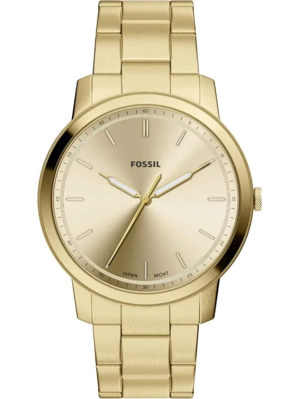 Men's Gold Minimalist Quartz Stainless Steel Mineral Crystal Wrist Watches